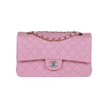Chanel Classic Double Flap Bag Dark Pink Caviar Light Gold Hardware - View 1