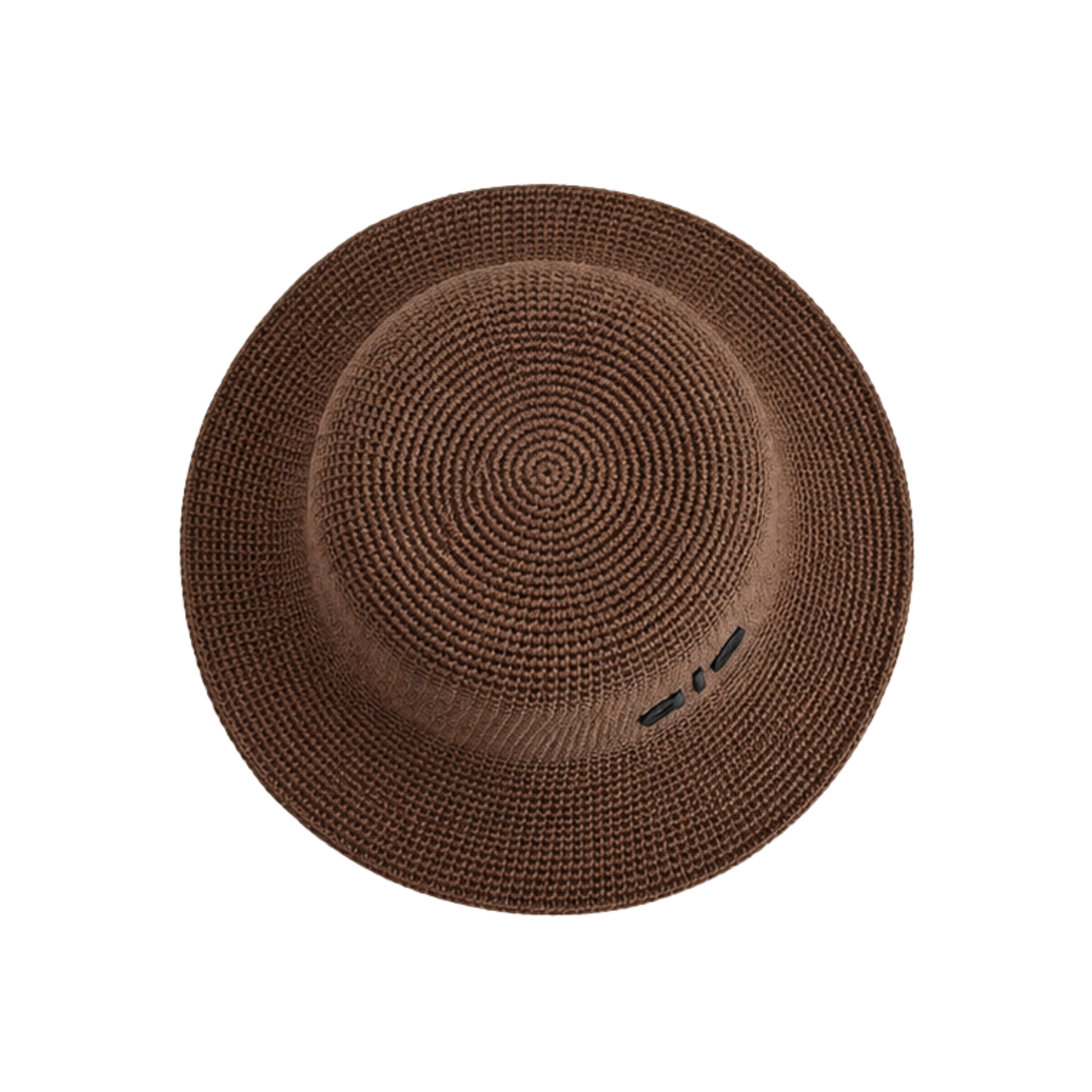 Alo Yoga Woven Raffia Bucket Hat Espresso Brown – product view