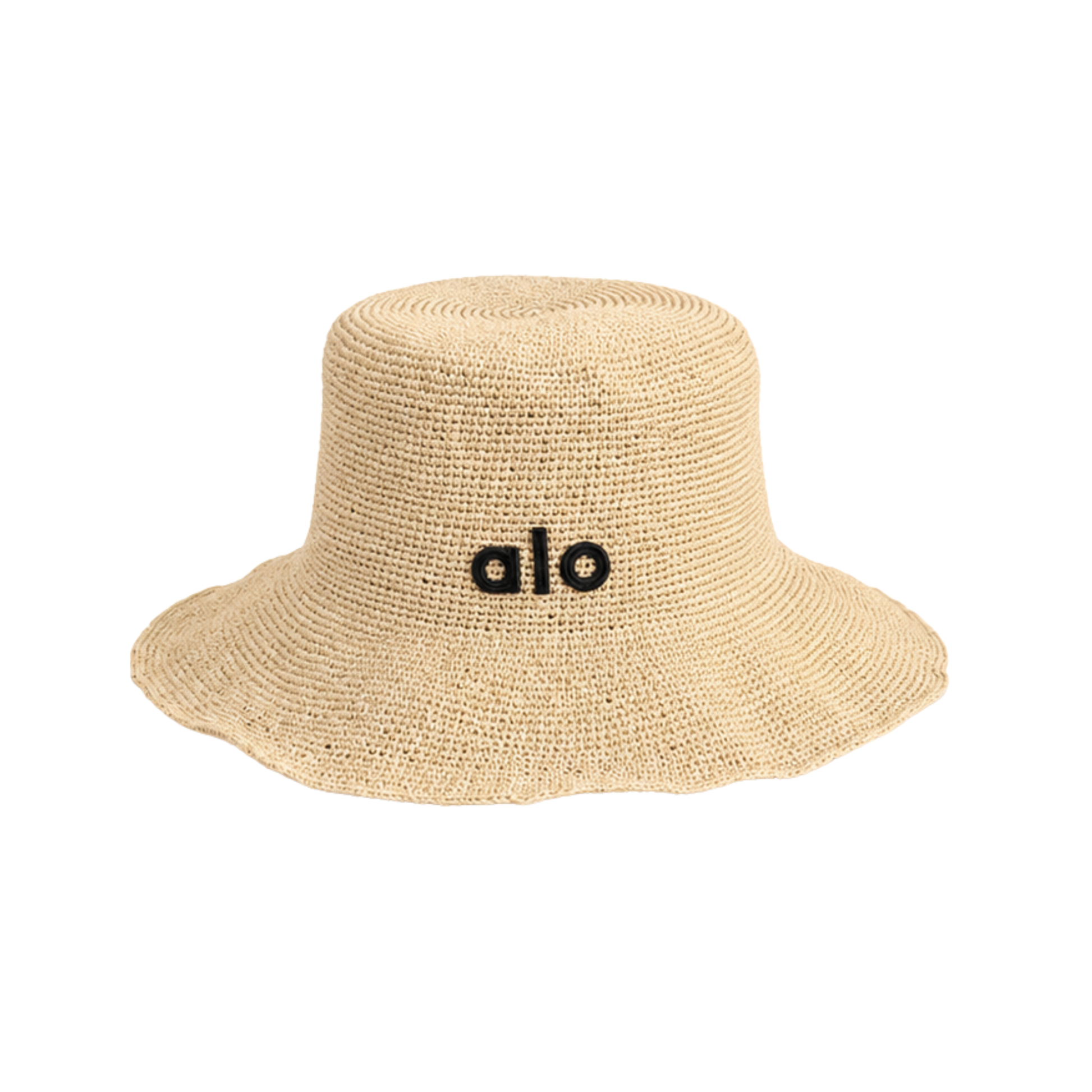 Alo Yoga Woven Raffia Bucket Hat Natural Beige – product view