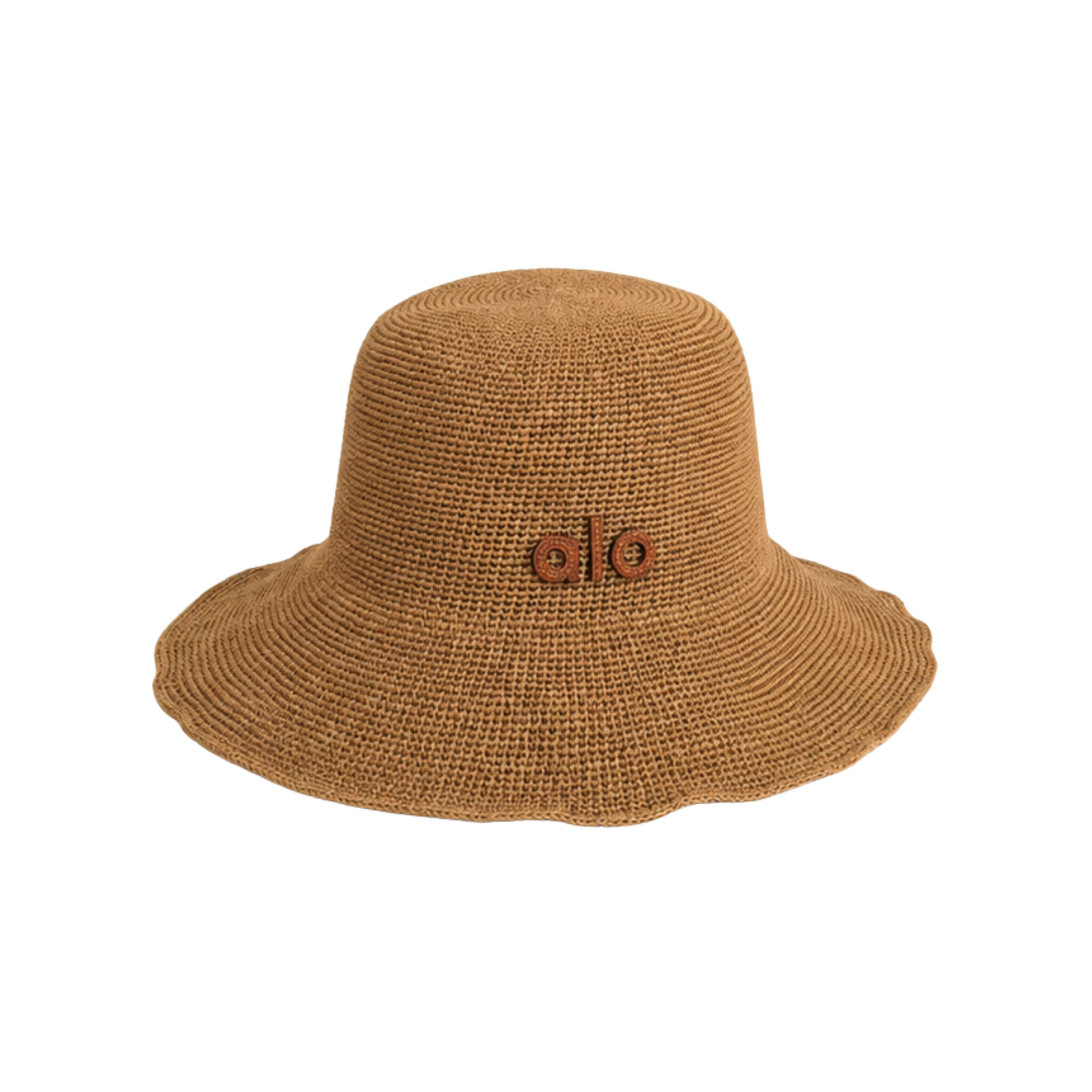 Alo Yoga Woven Straw Bucket Hat Tan – product view
