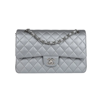 Chanel Classic Double Flap Bag Silver Caviar Silver Hardware - View 1
