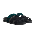 Hermès Chypre Sandals – Noir / Vert Mousse - View 1