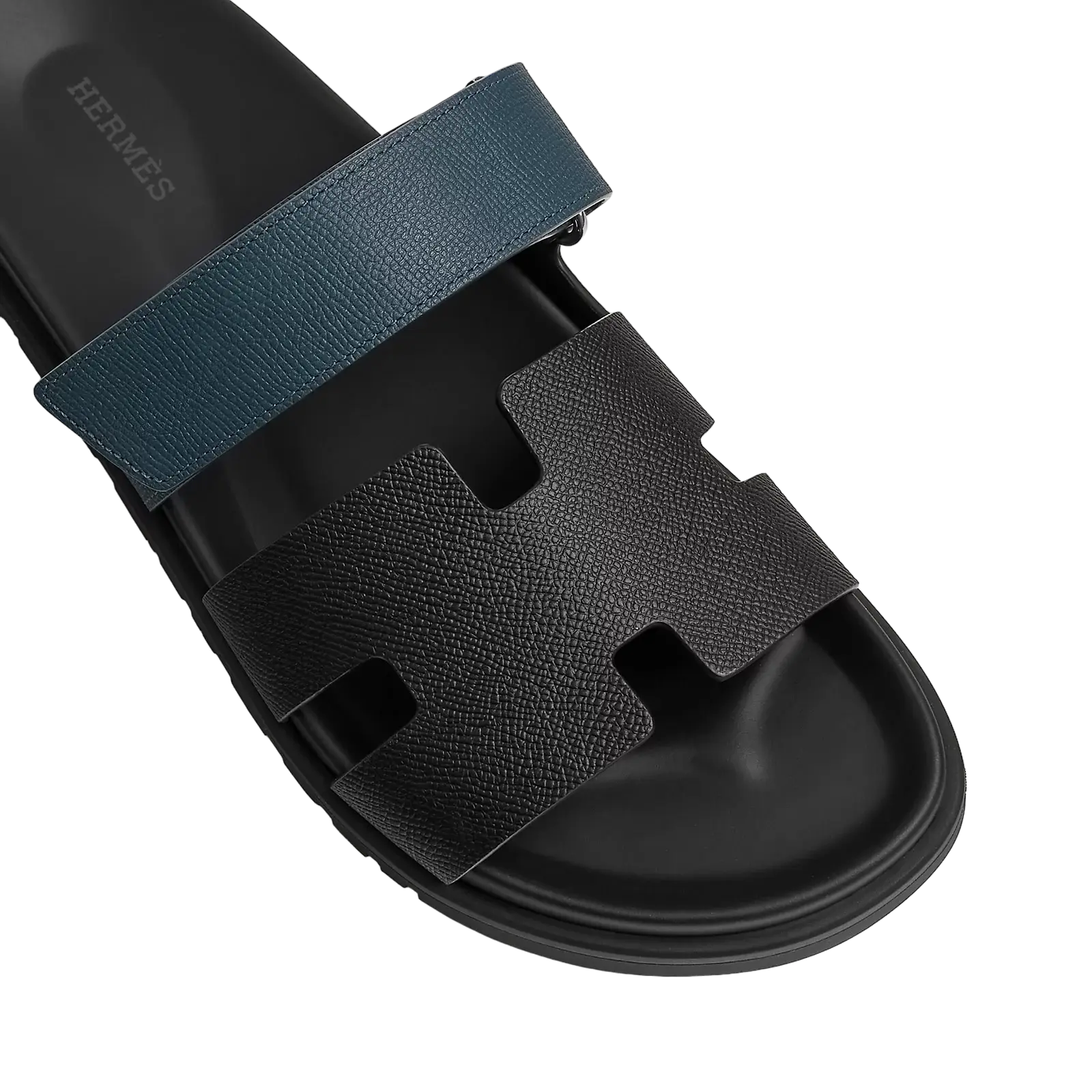 Hermès Chypre Sandals – Noir / Bleu Céleste - View 2
