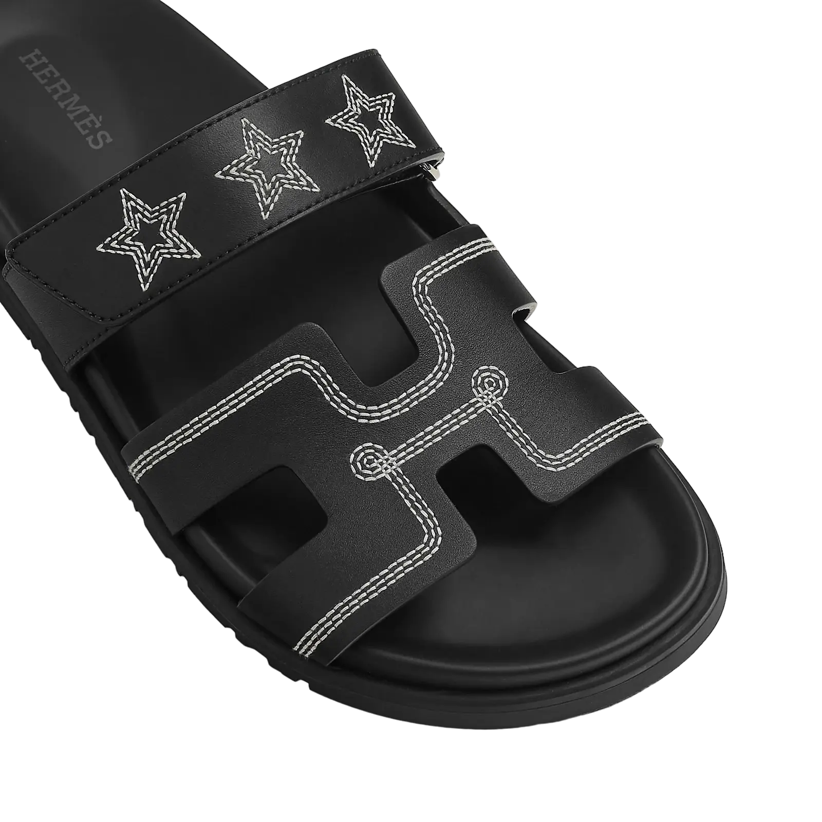 Hermès Chypre Sandals – Noir Star Print - View 2