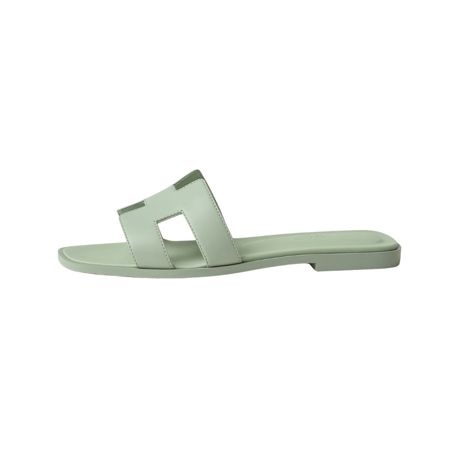 Oran Leather Slides – Forest Green – Amara UAE