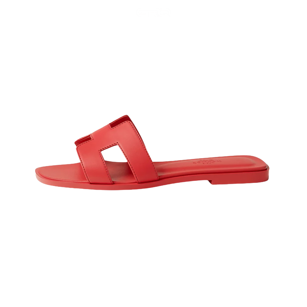 Oran Calfskin Slides – Red