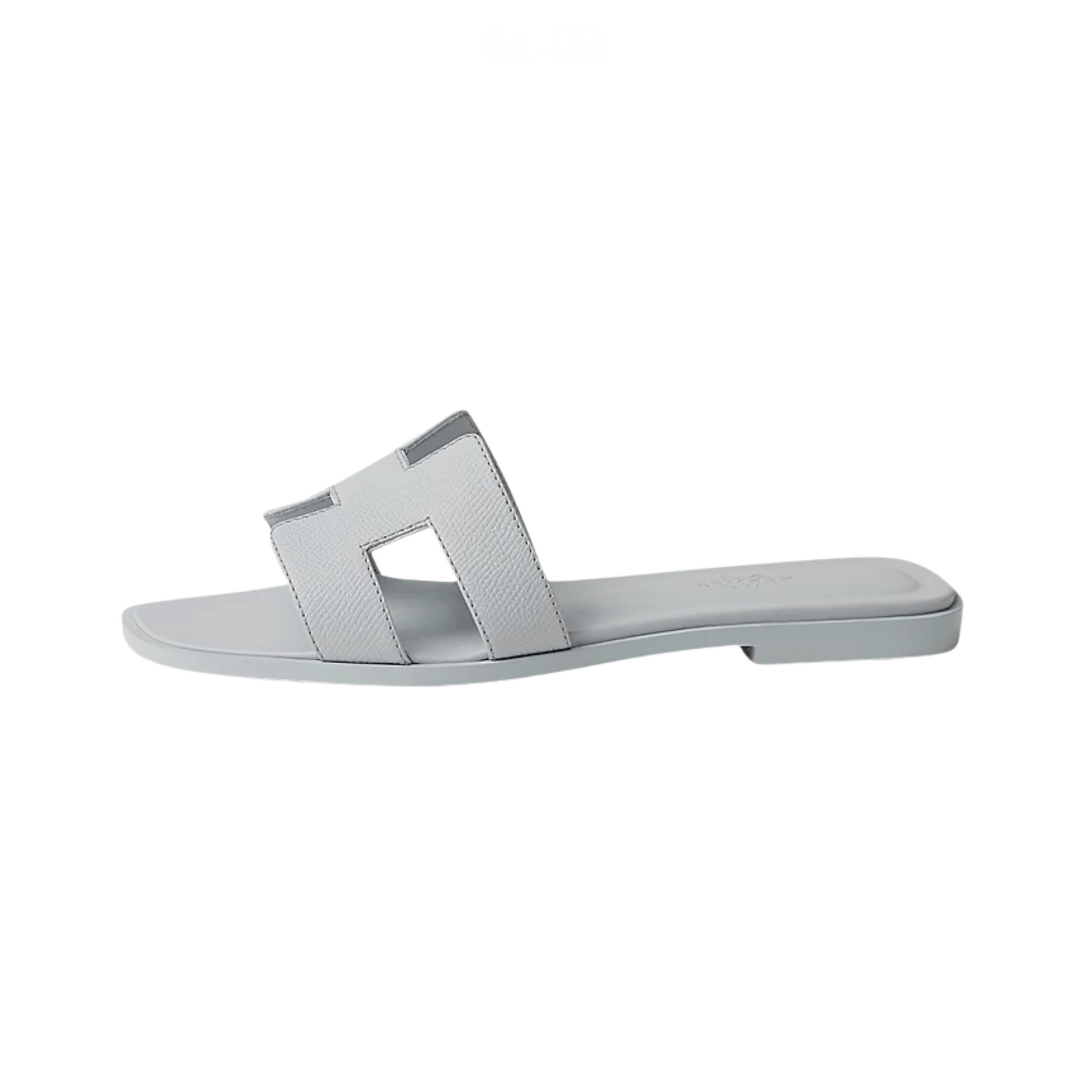 Oran Leather Slides – Ice White – Amara UAE
