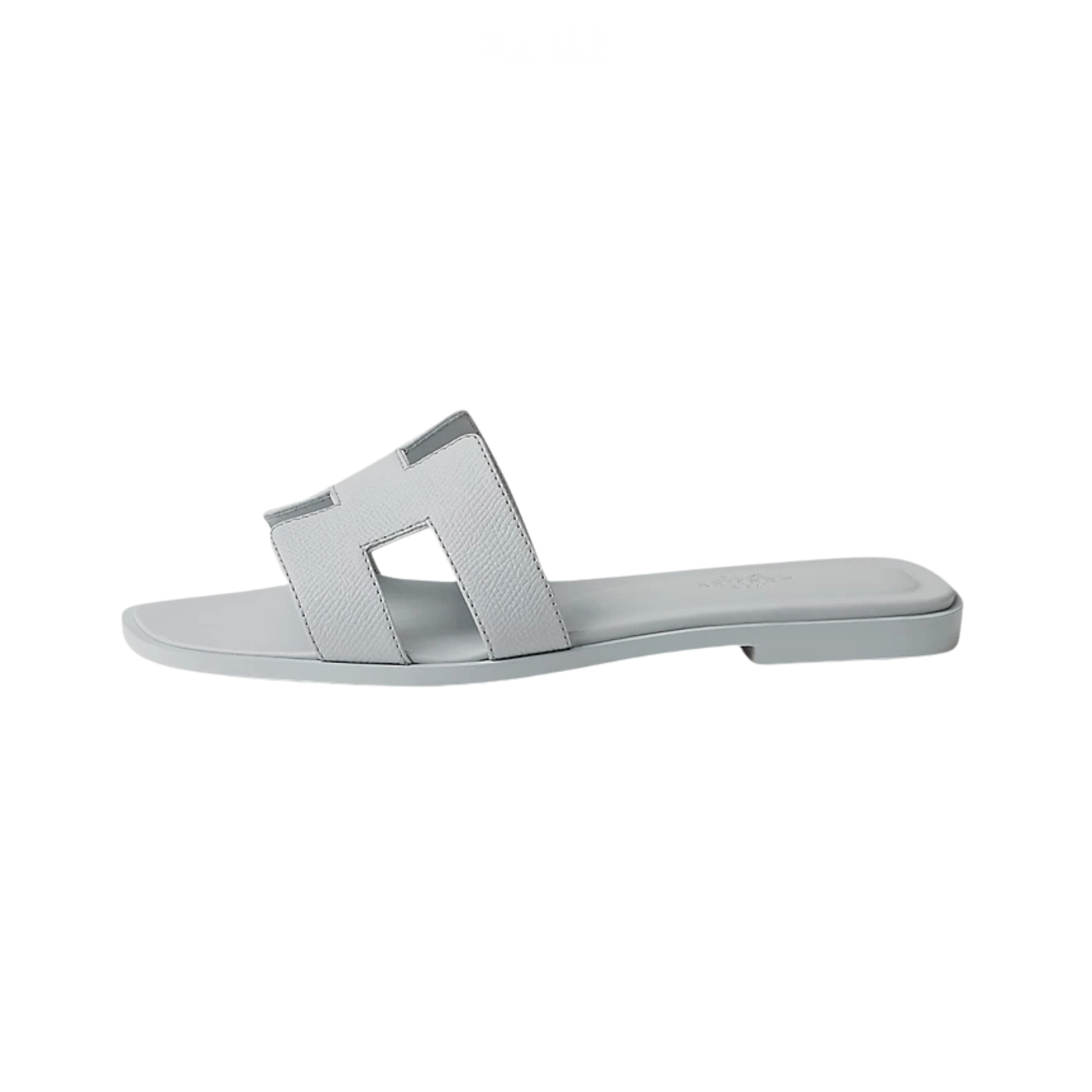 Oran Leather Slides – Ice White – Amara UAE