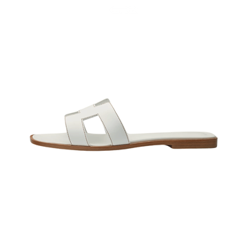 Oran Leather Slides – Pure White – Amara UAE image 1