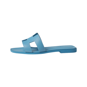 Oran Leather Slides – Turquoise – Amara UAE