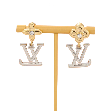 Louis Vuitton Jewelry | White Gold Iconic Flower Pendant Earrings