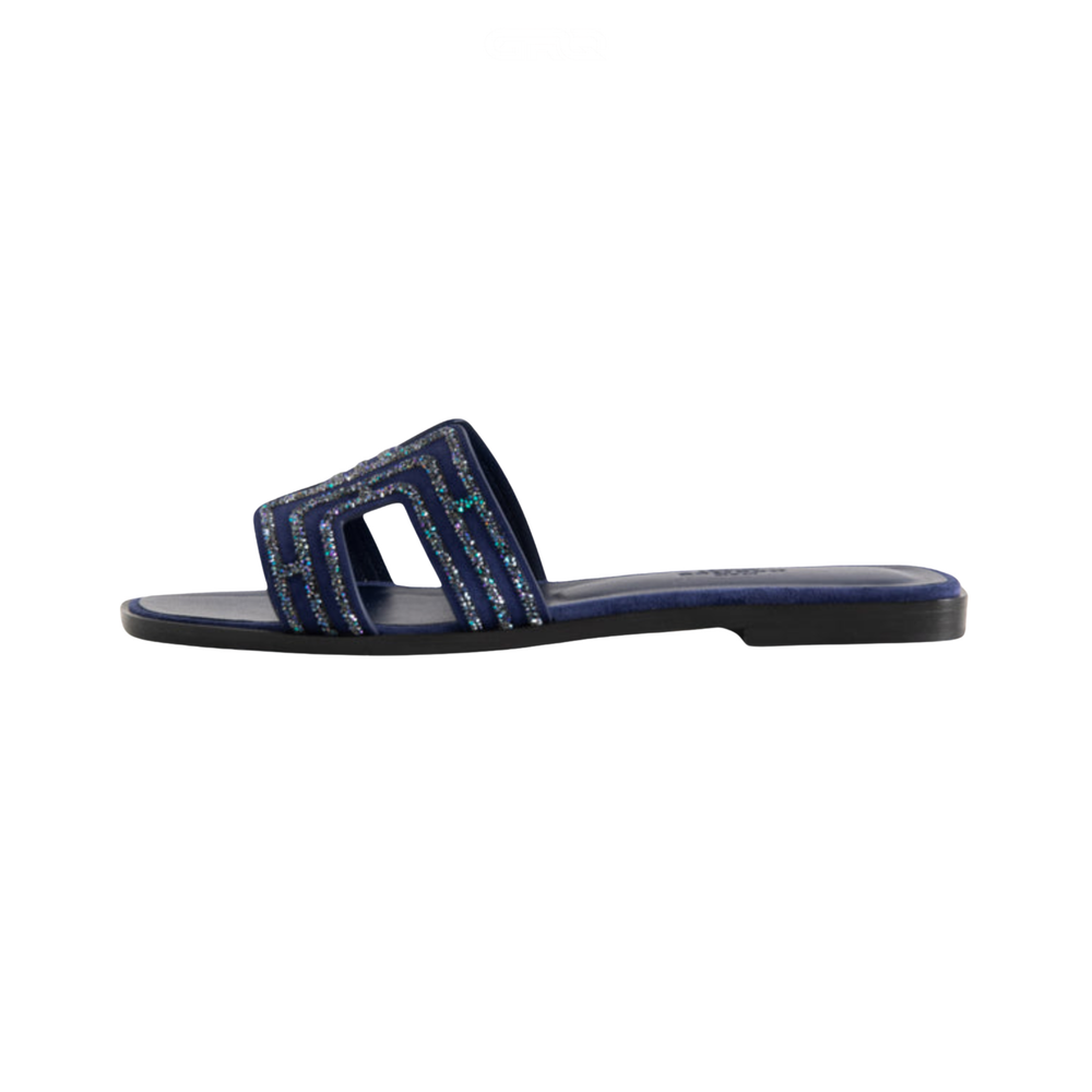 Oran Suede Slides – Navy Blue