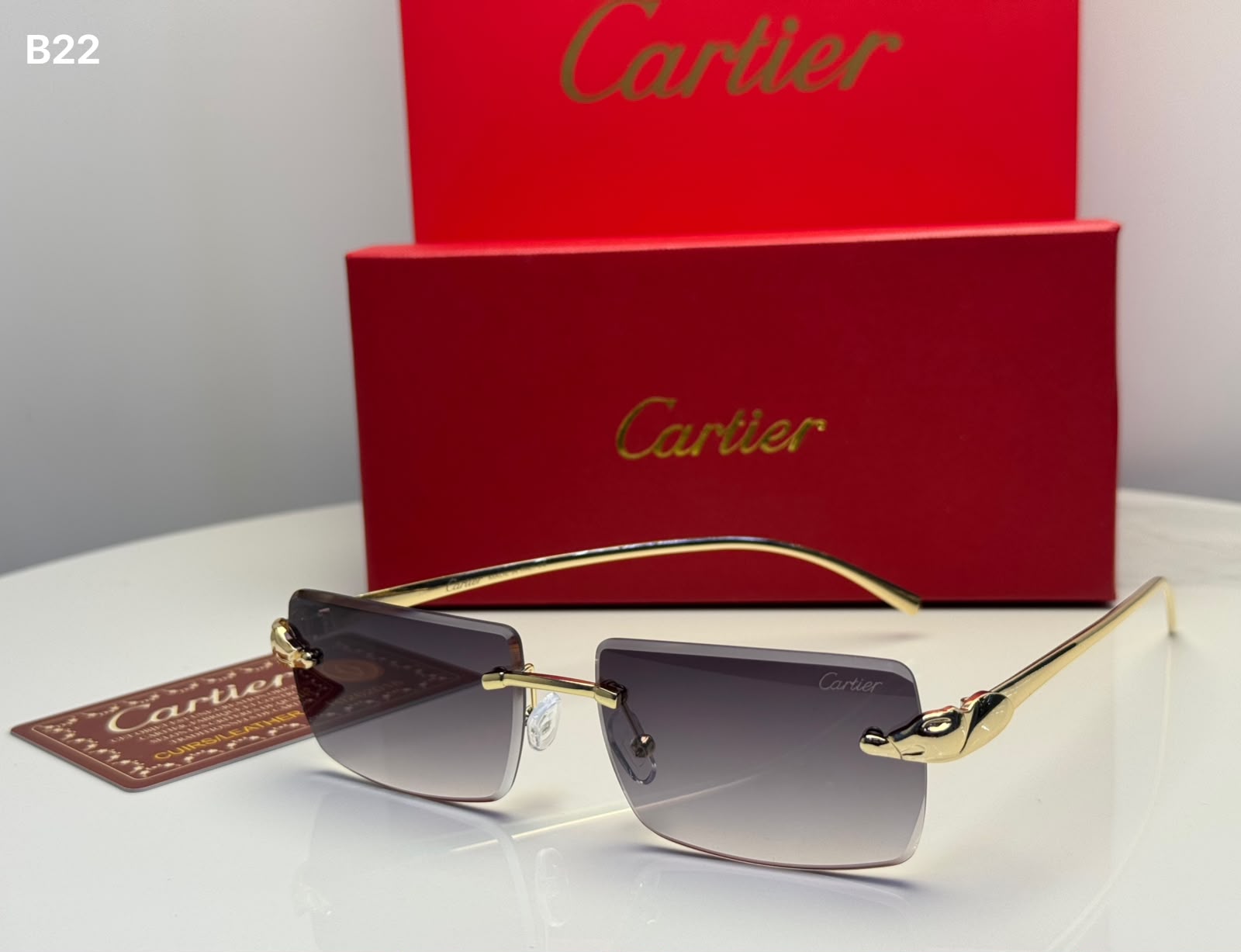 Cartier Sunglasses Rimless Glasses Black-Shade - View 2