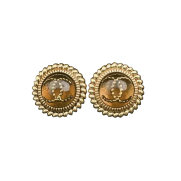 Chanel Jewelry | Hammered Gold Tone CC Pearl