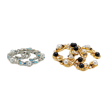 Chanel Jewelry | CC Logo Pearl Crystal Brooch Set