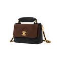 Chanel Brown Black Shiny Calfskin Bag - image 2