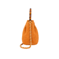 Chanel Dark Camel Suede Pleated Top Handle Bag - image 3
