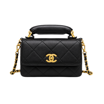 Chanel Mini Flap Bag Top Handle Black Bag - image 1