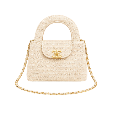 Chanel Mini Kelly Raffia Beige Bag – product view