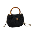 Chanel Suede Calfskin Plexiglass Tortoise Shell Quilted Black Bag - image 2