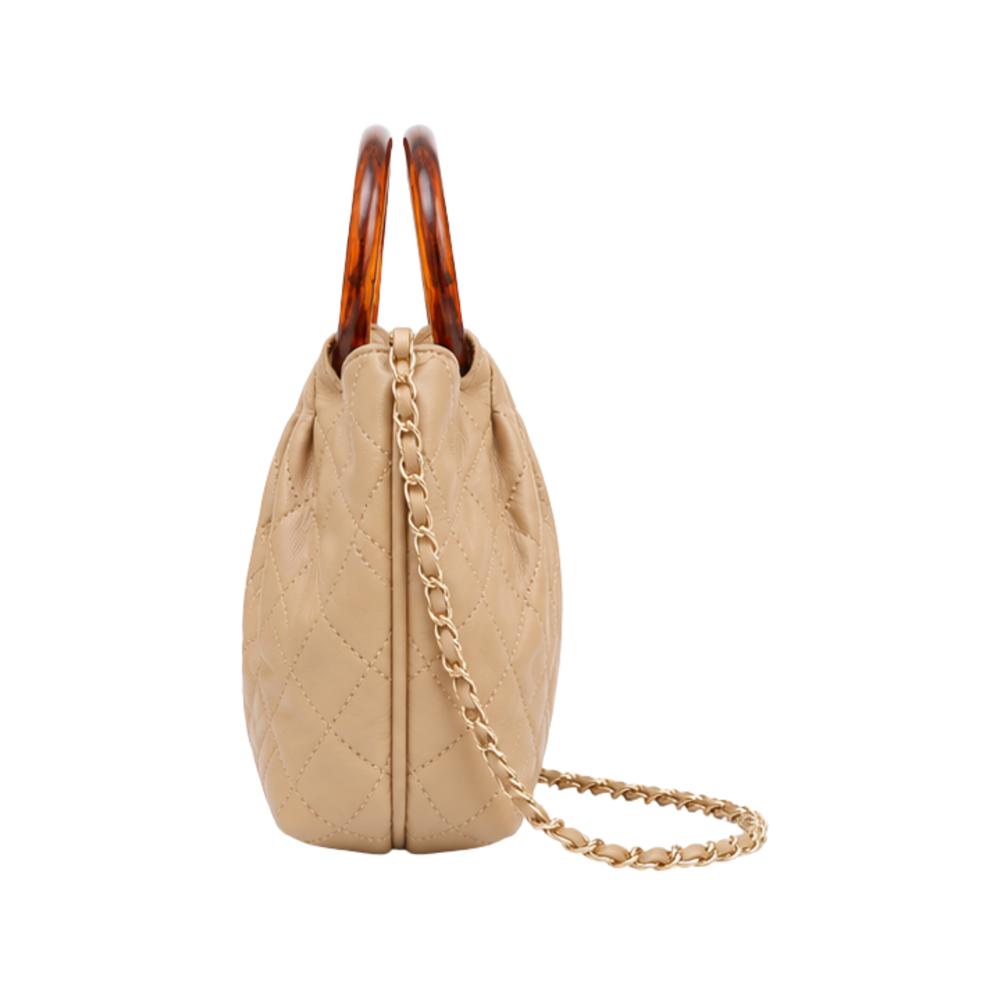 Chanel Tortoise Handle Mini Pouch Beige Bag - image 3