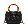Chanel Tortoise Handle Mini Pouch Black Bag - image 1