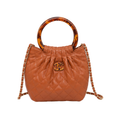 Chanel Tortoise Handle Mini Pouch Chocolate Brown Bag - image 1