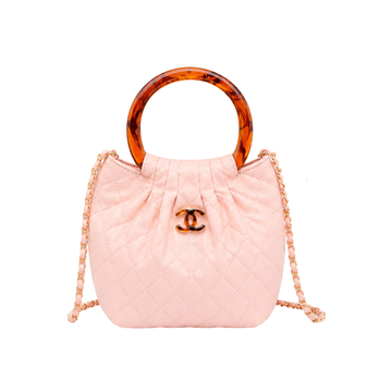 Chanel Tortoise Handle Mini Pouch Light Pink Bag - image 1