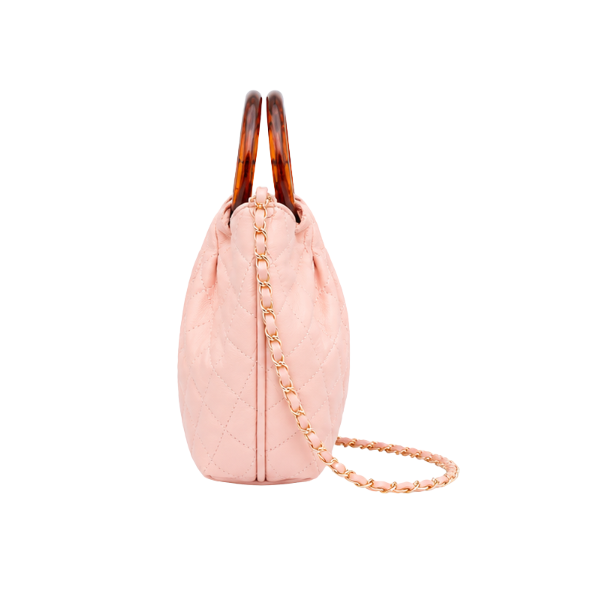 Chanel Tortoise Handle Mini Pouch Light Pink Bag - image 3
