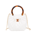 Chanel Tortoise Handle Mini Pouch White Bag - image 1