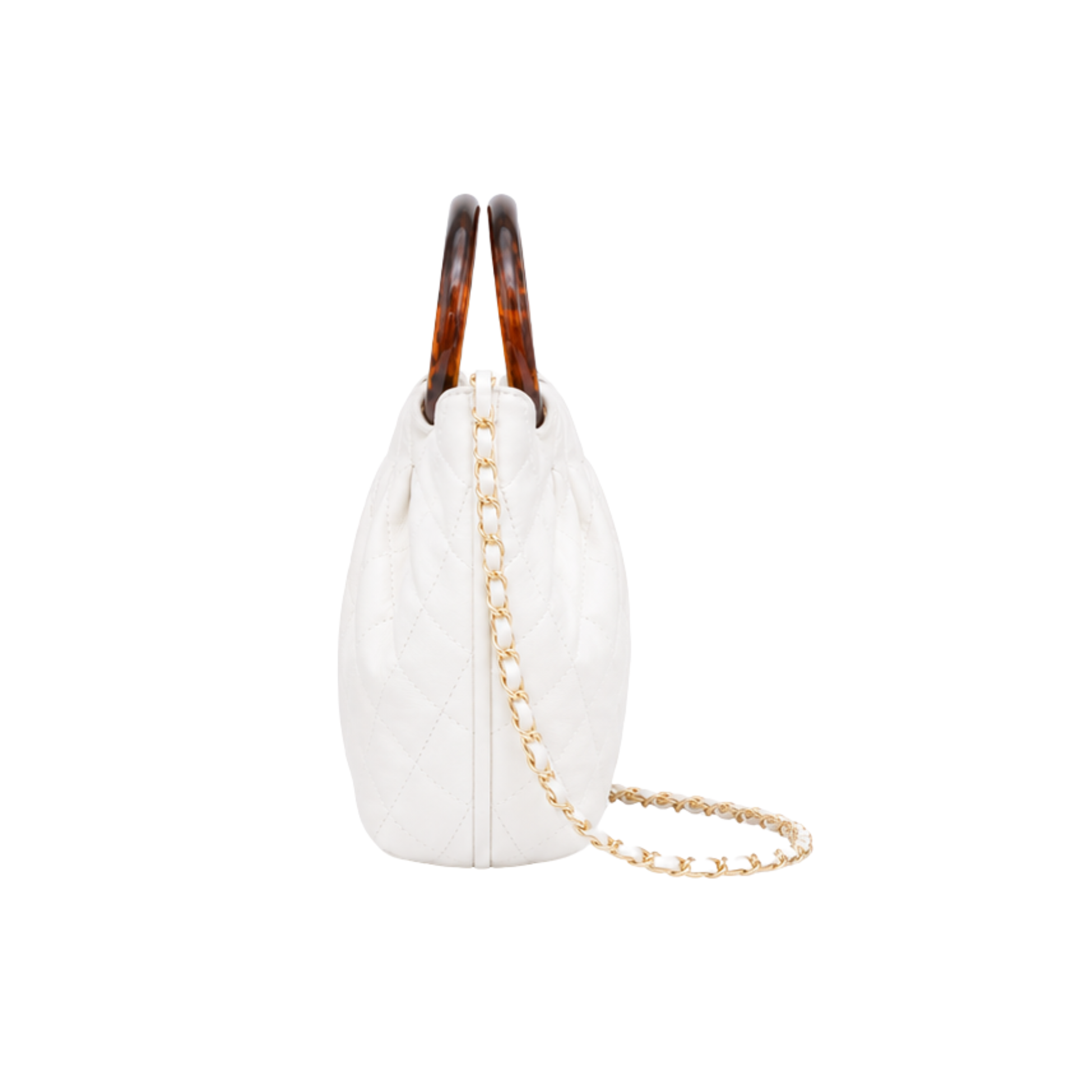 Chanel Tortoise Handle Mini Pouch White Bag - image 3