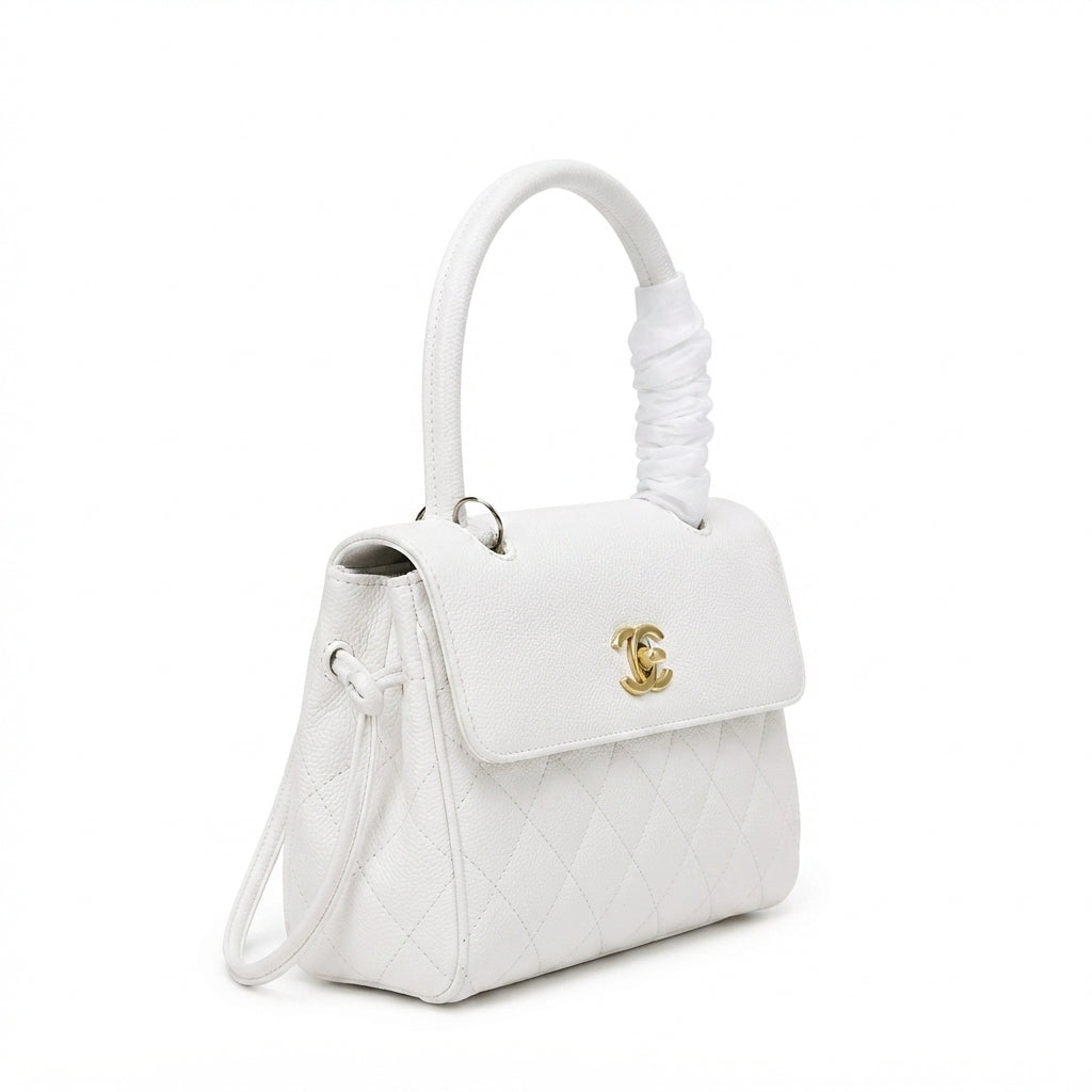Chanel CC Turn-Lock Bag – White - View 3