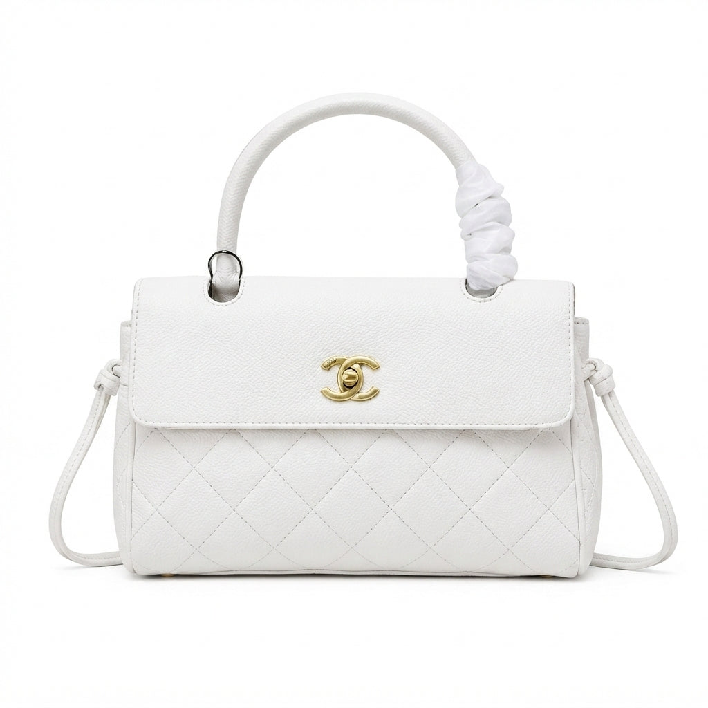 Chanel CC Turn-Lock Bag – White - View 1