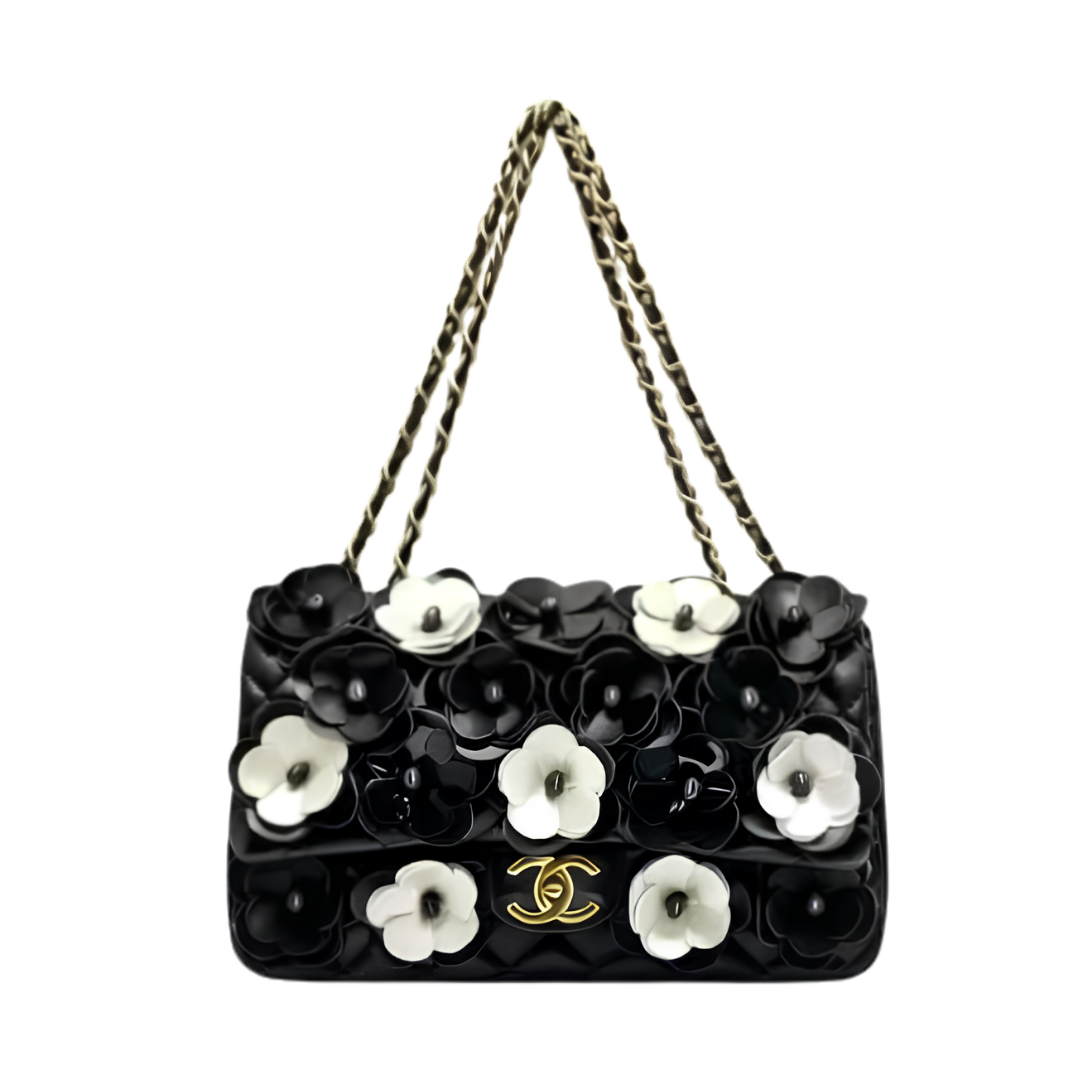 Chanel Camellia Flap Bag – Black Floral - View 1