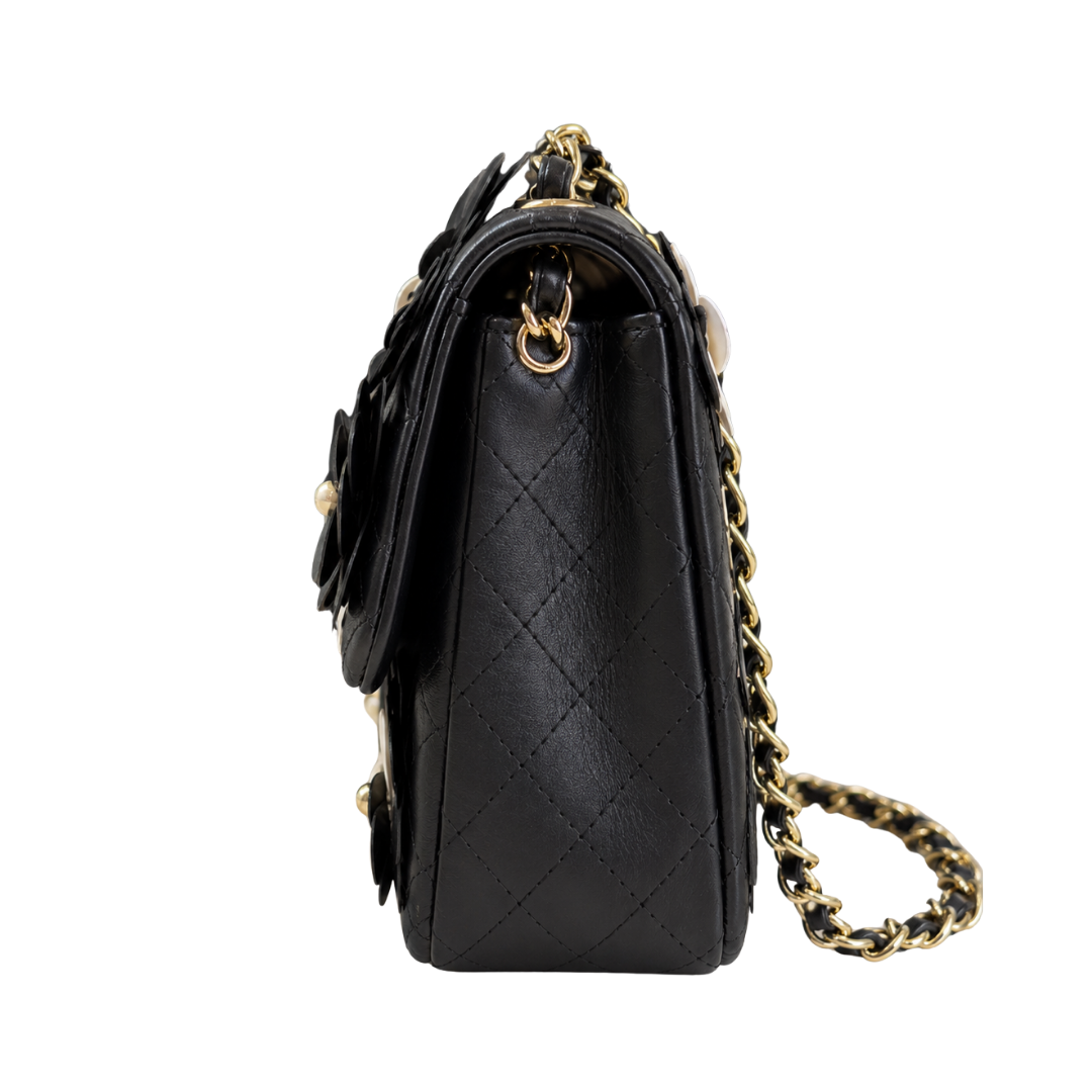 Chanel Camellia Flap Bag – Black Floral - View 2