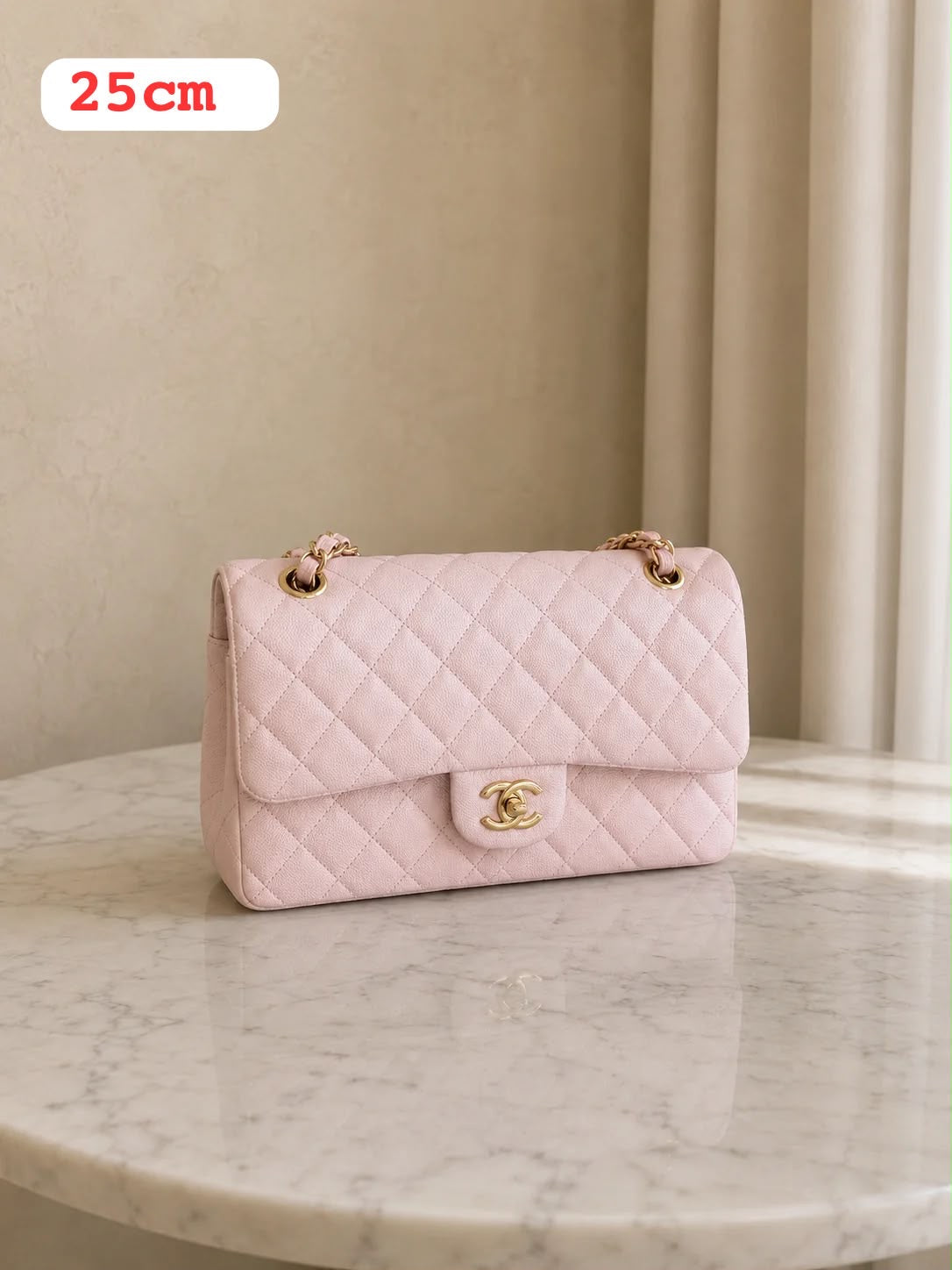 Chanel Classic Flap Bag – Pink Quilted Leather - View 5