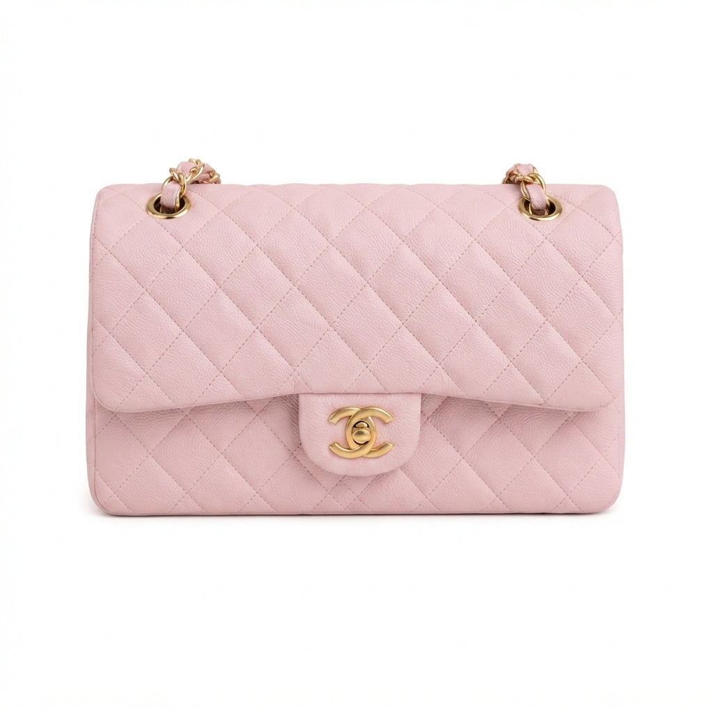 Chanel Classic Flap Bag – Pink Quilted Leather - View 1
