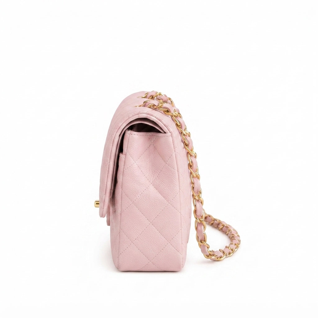 Chanel Classic Flap Bag – Pink Quilted Leather - View 2