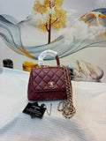 Chanel Coco Handle Bag – Burgundy - View 5