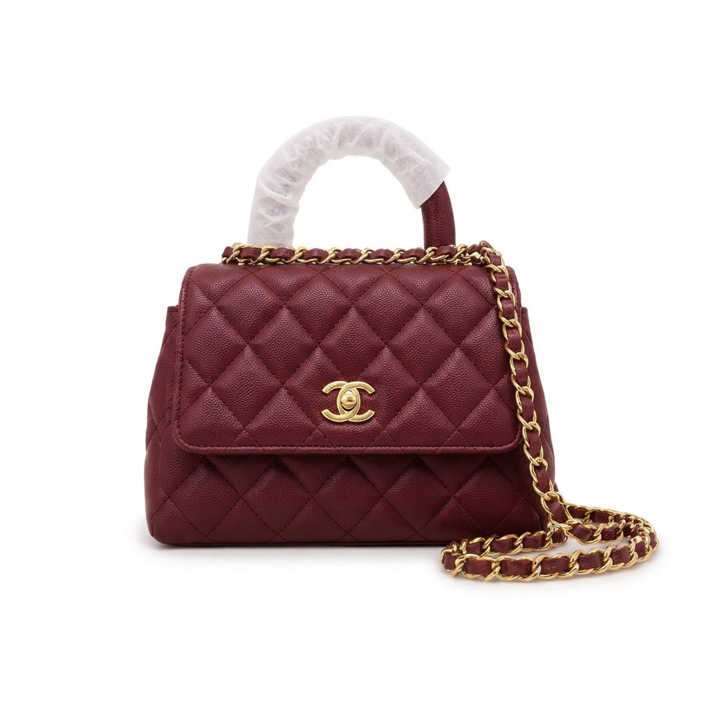 Chanel Coco Handle Bag – Burgundy - View 1