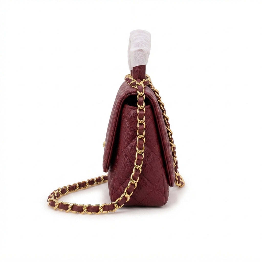 Chanel Coco Handle Bag – Burgundy - View 4