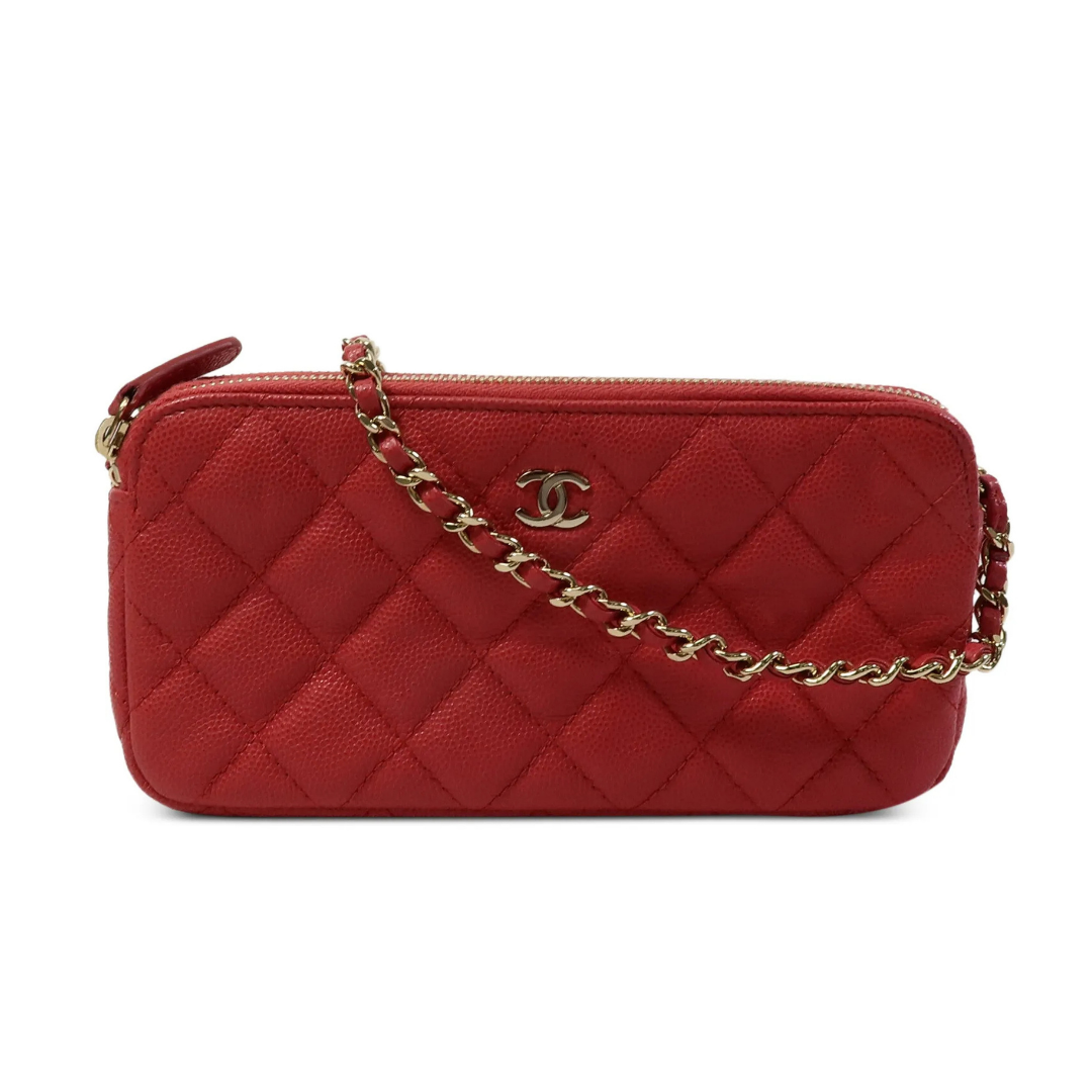 Chanel Double Zip Clutch – Red - View 1