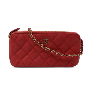 Chanel Double Zip Clutch – Red - View 1