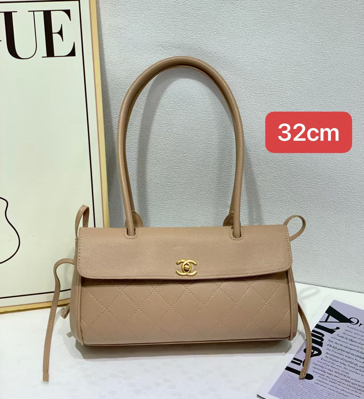Chanel Grained Calfskin Handbag – Beige - View 3
