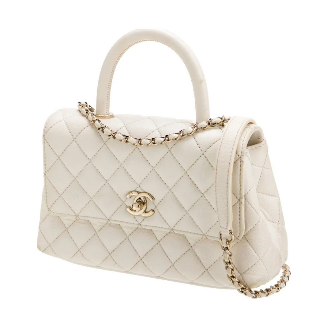 Chanel Mini Coco Handle Bag – White - View 1