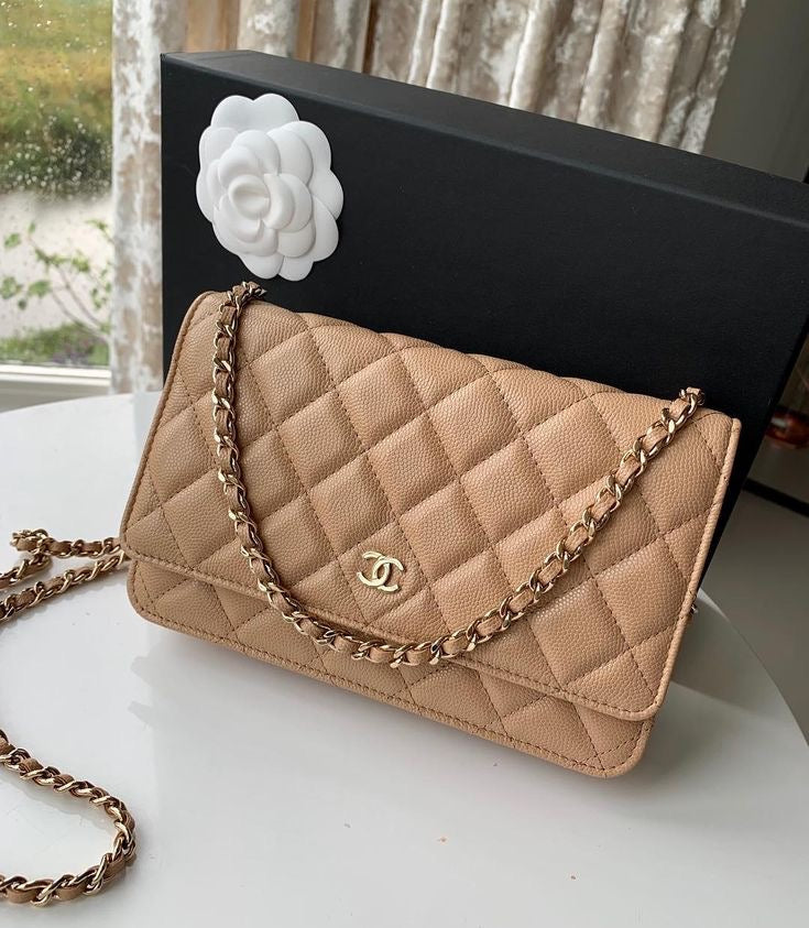Chanel Wallet – Beige Quilted Caviar Leather - View 4