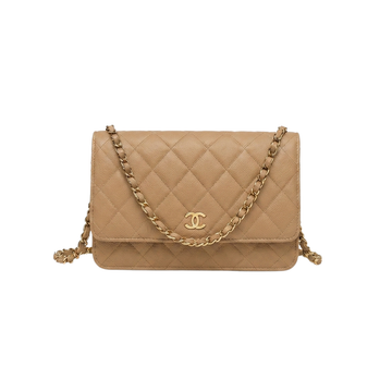 Chanel Wallet – Beige Quilted Caviar Leather - View 1