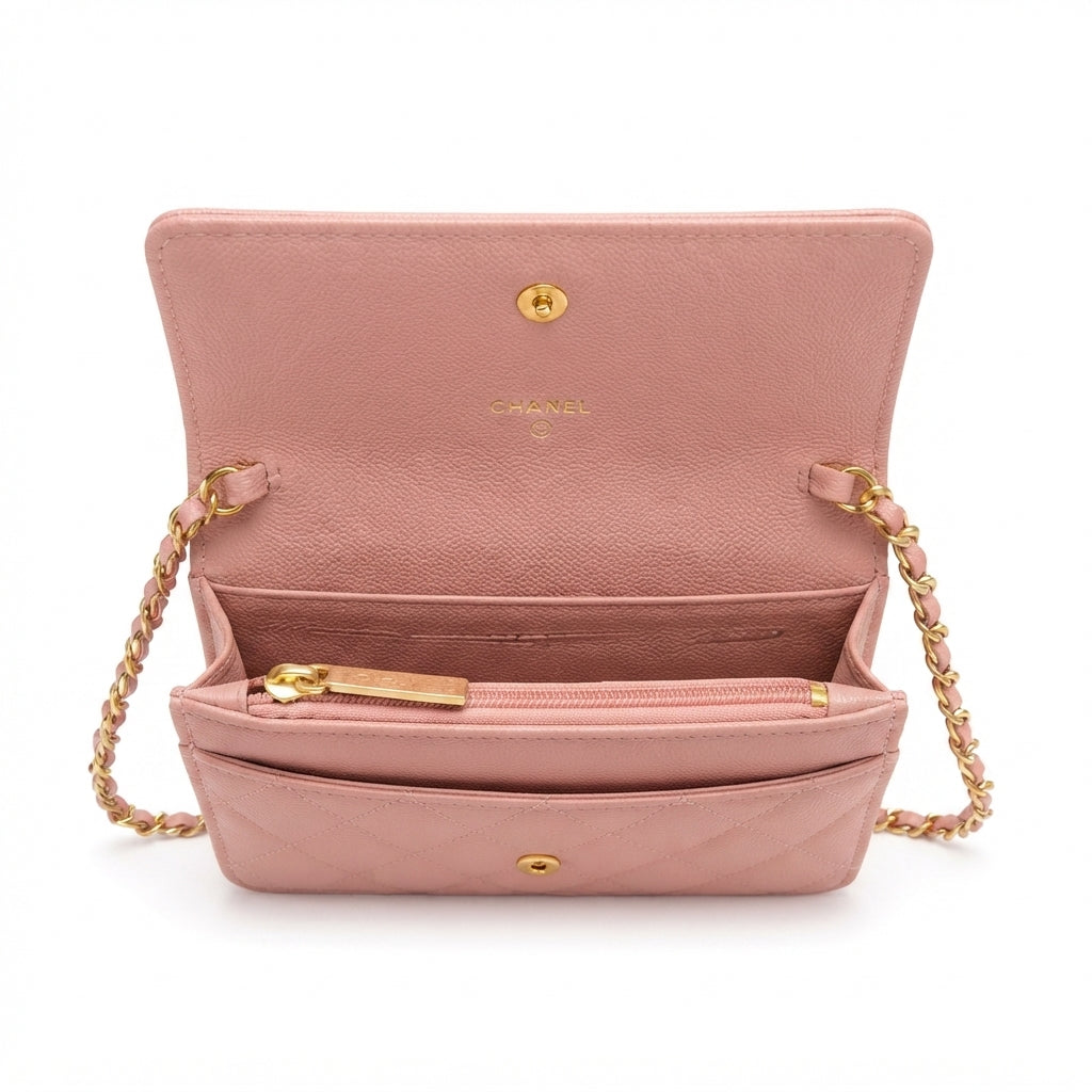 Chanel Wallet – Pink Quilted Caviar Leather - View 4