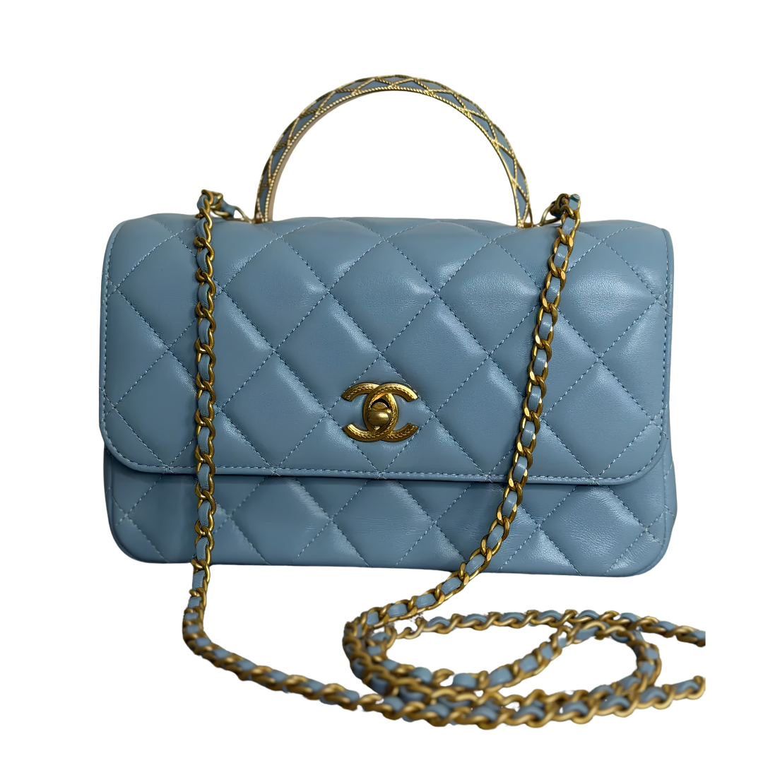 Chanel Mini Flap Bag – Light Blue - View 1