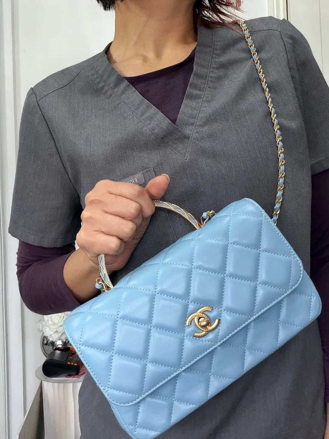 Chanel Mini Flap Bag – Light Blue - View 6